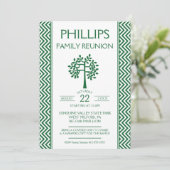 Groen en wit Zig Zag Familie - Aankondiging van he (Staand voorkant)