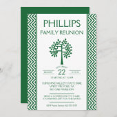 Groen en wit Zig Zag Familie - Aankondiging van he (Voorkant / Achterkant)