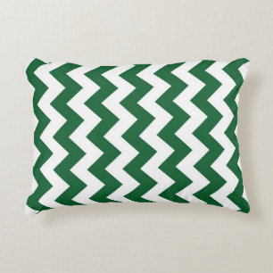 Groen en wit Zigzag Accent Kussen