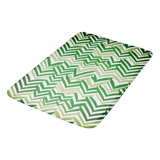 Groen en wit ZigZag Badmat (Gekanteld)