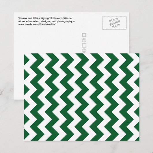 Groen en wit Zigzag Briefkaart (Voorkant / Achterkant)