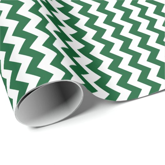 Groen en wit Zigzag Cadeaupapier (Rol Hoek)