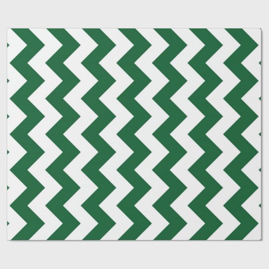 Groen en wit Zigzag Cadeaupapier (Vlak)
