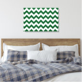 Groen en wit Zigzag Canvas Afdruk (Insitu (Slaapkamer))