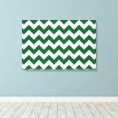 Groen en wit Zigzag Canvas Afdruk (Insitu (Houten vloer))