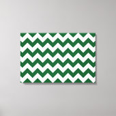 Groen en wit Zigzag Canvas Afdruk (Voorkant)
