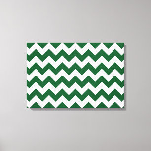 Groen en wit Zigzag Canvas Afdruk