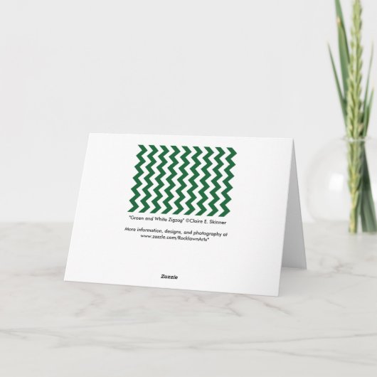 Groen en wit Zigzag Feestdagen Kaart (Achterkant)