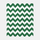 Groen en wit Zigzag Fleece Deken (Voorkant)