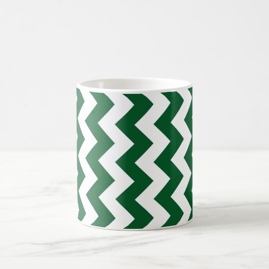 Groen en wit Zigzag Koffiemok (Center)