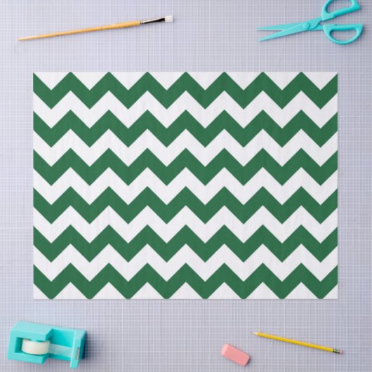 Groen en wit zigzag-papier tissuepapier (Craft)