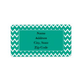 Groen en wit Zigzag Patroon Etiket (Voorkant)