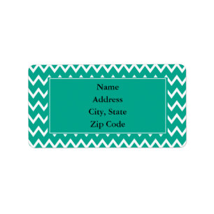 Groen en wit Zigzag Patroon Etiket