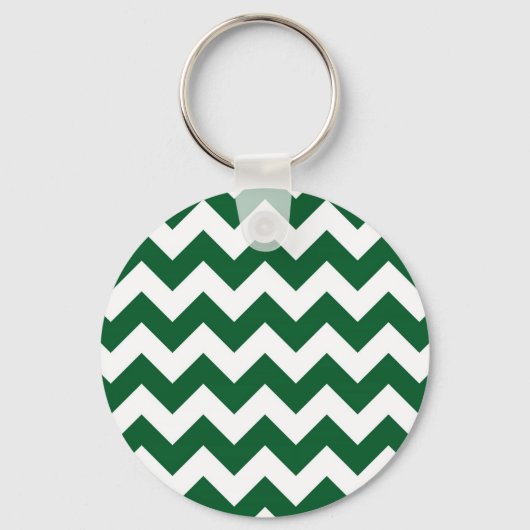 Groen en wit Zigzag Sleutelhanger (Voorkant)