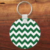 Groen en wit Zigzag Sleutelhanger (Voorkant)