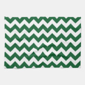 Groen en wit zigzag theedoek (Horizontaal)