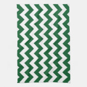 Groen en wit zigzag theedoek (Verticaal)