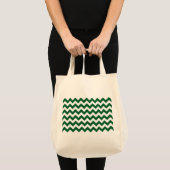 Groen en wit Zigzag Tote Bag (Voorkant (product))