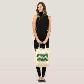 Groen en wit Zigzag Tote Bag (Voorkant (model))