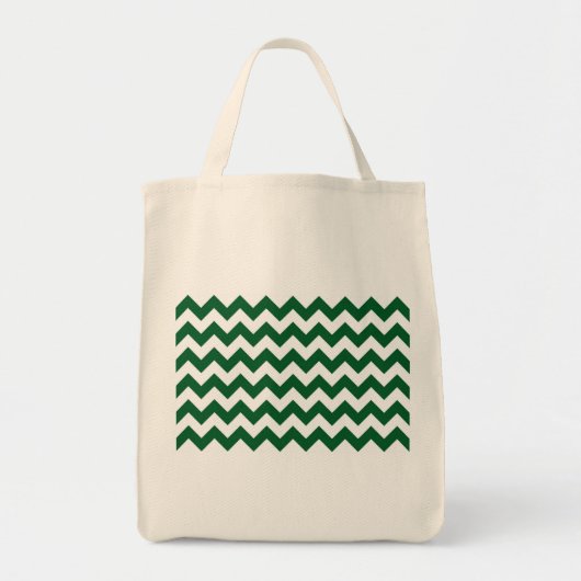Groen en wit Zigzag Tote Bag (Voorkant)