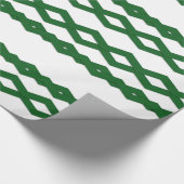 Groen en wit zigzagontwerp cadeaupapier (Hoek)