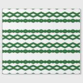 Groen en wit zigzagontwerp cadeaupapier (Vlak)