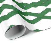 Groen en wit zigzagontwerp cadeaupapier (Rol Hoek)