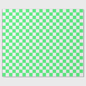 Groen en witcheques met groot licht en verpakt pap cadeaupapier (Vlak)