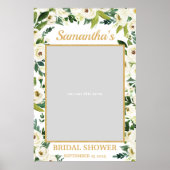 Groen en Witte Bloem Foto Prop Frame Boho Poster (Voorkant)