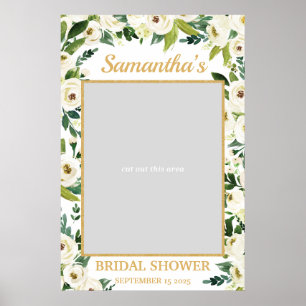 Groen en Witte Bloem Foto Prop Frame Boho Poster