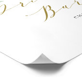 Groen en Witte Bloemen Bruiloft Drinken Bar Poster (Hoek)