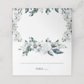 Groen en witte bloemen bruiloft plaatskaartje (Buitenkant ongevouwen)