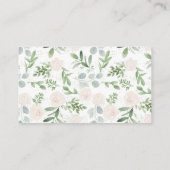 Groen en witte bloemen bruiloft register Kaart Plaatskaartje (Achterkant)