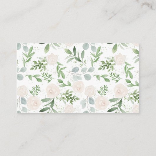 Groen en witte bloemen bruiloft register Kaart Plaatskaartje (Achterkant)
