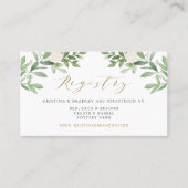 Groen en witte bloemen bruiloft register Kaart Plaatskaartje (Voorkant)