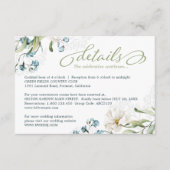 Groen en witte bloemen elegante bruiloft informatiekaartje (Voorkant)