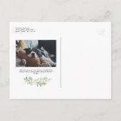 Groen en Witte Bloemen Foto Uitgestelde Bruiloft Aankondigingskaart (Achterkant)