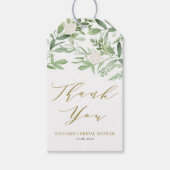 Groen en witte bloemen gouden Vrijgezellenfeest Cadeaulabel (Voorkant)