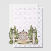 Groen en witte bloemen grijs Save the Date Vellum Uitnodigingen (Offset (Uitnodiging))