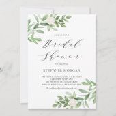 Groen en witte bloemen grijs Vrijgezellenfeest Kaart (Voorkant)