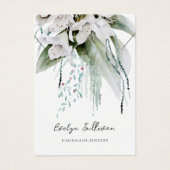 Groen en witte bloemen ketting display kaart (Voorkant)