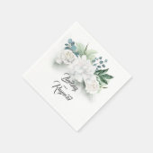 Groen en witte bloemen romantische bruiloft servet (Hoek)
