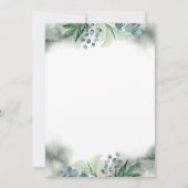 Groen en witte bloemen verlovingsfeest kaart (Achterkant)