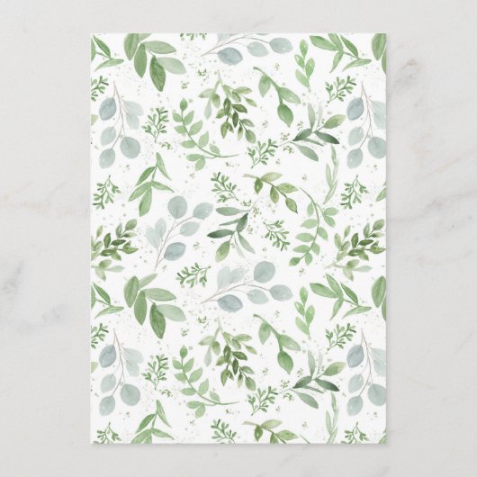 Groen en witte bloemen Vrijgezellenfeest Bingo Informatiekaartje (Achterkant)