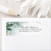 Groen en witte bloesem bruiloft etiket (Insitu)