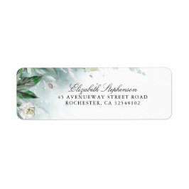 Groen en witte bloesem bruiloft etiket