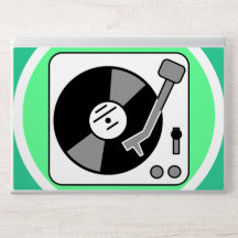 GROEN EN WITTE DJ-PLATENSPELER