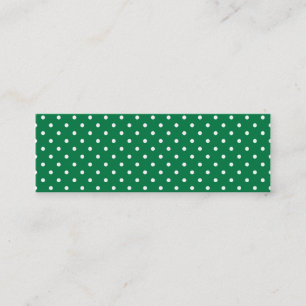 Groen en witte polka stippen mini visitekaartje
