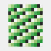 Groen en witte vierkanten Patroon Fleece Deken (Voorkant)