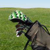 Groen en witte vierkanten Patroon Golfheadcover (Insitu)